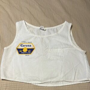 Corona Mazatlan White Tank Top